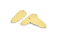 Pirinç Yaprak Tılsımı, 2 Delikli 8 Ham Pirinç Yaprak Tılsımı, Yaprak Tılsımı Küpeleri (30x13x0,80 mm) M01684