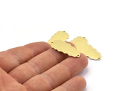 Brass Leaf Charm, 8 Raw Brass Leaf Charms With 2 Holes, Leaf Charm Earrings (30x13x0.80mm) M01684