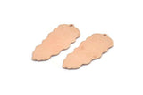 Copper Leaf Charm, 8 Raw Copper Leaf Charms With 1 Hole, Leaf Charm Earrings (30x13x0.80mm) M01707