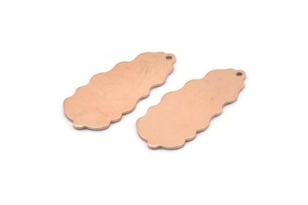 Bakır Yaprak Tılsımı, 1 Delikli 8 Ham Bakır Yaprak Tılsımı, Yaprak Tılsımı Küpeleri (30x13x0,80 mm) M01705