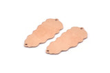 Copper Leaf Charm, 8 Raw Copper Leaf Charms With 2 Holes, Leaf Charm Earrings (30x13x0.80mm) M01706