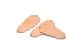 Copper Leaf Charm, 8 Raw Copper Leaf Charms With 2 Holes, Leaf Charm Earrings (30x13x0.80mm) M01706