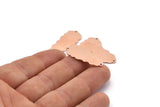 Copper Leaf Charm, 8 Raw Copper Leaf Charms With 2 Holes, Leaf Charm Earrings (30x13x0.80mm) M01706