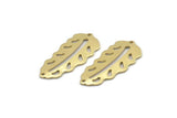 Brass Leaf Charm, 8 Raw Brass Leaf Charms With 2 Holes, Leaf Charm Earrings (30x13x0.80mm) M01751