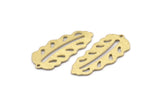 Brass Leaf Charm, 8 Textured Raw Brass Leaf Charms With 1 Hole, Leaf Charm Earrings (30x13x0.80mm) M01767