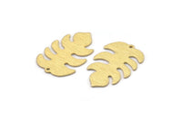 Pirinç Yaprak Tılsımı, 1 Delikli 8 Dokulu Ham Pirinç Yaprak Tılsımı, Yaprak Tılsımı Küpeleri (30x20x0,80 mm) M01773