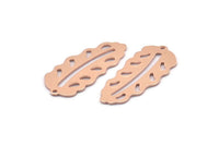 Bakır Yaprak Tılsımı, 1 Delikli 8 Ham Bakır Yaprak Tılsımı, Yaprak Tılsımı Küpeleri (30x13x0,80 mm) M01713