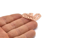 Bakır Yaprak Tılsımı, 1 Delikli 8 Ham Bakır Yaprak Tılsımı, Yaprak Tılsımı Küpeleri (30x13x0,80 mm) M01713
