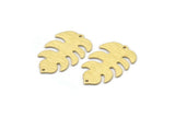 Brass Leaf Charm, 8 Textured Raw Brass Leaf Charms With 2 Holes, Leaf Charm Earrings (30x20x0.80mm) M01774