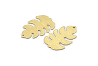 Brass Leaf Charm, 8 Textured Raw Brass Leaf Charms With 1 Hole, Leaf Charm Earrings (30x20x0.80mm) M01772