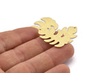 Brass Leaf Charm, 8 Textured Raw Brass Leaf Charms With 1 Hole, Leaf Charm Earrings (30x20x0.80mm) M01772