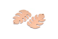 Bakır Yaprak Tılsımı, 1 Delikli 8 Ham Bakır Yaprak Tılsımı, Yaprak Tılsımı Küpeleri (30x20x0,80 mm) M01741