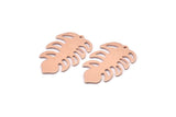 Bakır Yaprak Tılsımı, 1 Delikli 8 Ham Bakır Yaprak Tılsımı, Yaprak Tılsımı Küpeleri (30x20x0,80 mm) M01739