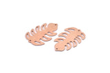 Bakır Yaprak Tılsımı, 2 Delikli 8 Ham Bakır Yaprak Tılsımı, Yaprak Tılsımı Küpeleri (30x20x0,80 mm) M01737