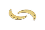 Brass Moon Charm, 12 Raw Brass Crescent Moon Charms With 7 Holes (30x7x0.80mm) A2129