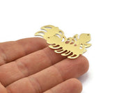 Brass Leaf Charm, 8 Raw Brass Leaf Charms With 1 Hole, Leaf Charm Earrings (30x20x0.80mm) M01750