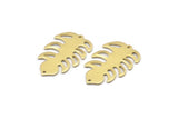 Brass Leaf Charm, 8 Raw Brass Leaf Charms With 2 Holes, Leaf Charm Earrings (30x20x0.80mm) M01747