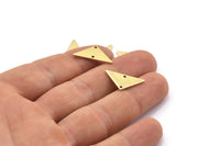 Brass Triangle Charm, 24 Raw Brass Triangle Charms With 2 Holes (19x10x1mm) M01794