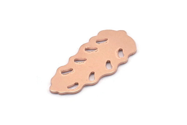 Bakır Yaprak Boşluğu, 8 Ham Bakır Yaprak Boşluğu, Bakır Boşlukları, Damgalama Boşlukları (30x13x0,80 mm) M01710