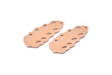 Bakır Yaprak Tılsımı, 1 Delikli 8 Ham Bakır Yaprak Tılsımı, Yaprak Tılsımı Küpeleri (30x13x0,80 mm) M01709