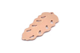 Bakır Yaprak Tılsımı, 1 Delikli 8 Ham Bakır Yaprak Tılsımı, Yaprak Tılsımı Küpeleri (30x13x0,80 mm) M01712
