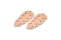 Bakır Yaprak Tılsımı, 1 Delikli 8 Ham Bakır Yaprak Tılsımı, Yaprak Tılsımı Küpeleri (30x13x0,80 mm) M01712