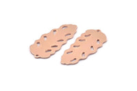 Bakır Yaprak Tılsımı, 1 Delikli 8 Ham Bakır Yaprak Tılsımı, Yaprak Tılsımı Küpeleri (30x13x0,80 mm) M01712