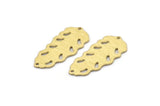 Brass Leaf Charm, 8 Textured Raw Brass Leaf Charms With 2 Holes, Leaf Charm Earrings (30x13x0.80mm) M01768