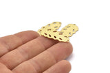 Brass Leaf Charm, 8 Textured Raw Brass Leaf Charms With 2 Holes, Leaf Charm Earrings (30x13x0.80mm) M01768