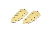 Brass Leaf Charm, 8 Raw Brass Leaf Charms With 1 Hole, Leaf Charm Earrings (30x13x0.80mm) M01702