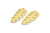 Brass Leaf Charm, 8 Raw Brass Leaf Charms With 2 Holes, Leaf Charm Earrings (30x13x0.80mm) M01701