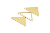 Brass Triangle Charm, 4 Raw Brass Triangle Blanks (45x30x1mm) M01798