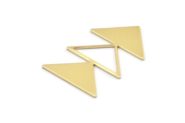 Brass Triangle Charm, 4 Raw Brass Triangle Blanks (45x30x1mm) M01798