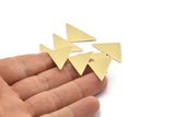 Brass Triangle Charm, 4 Raw Brass Triangle Blanks (45x30x1mm) M01804