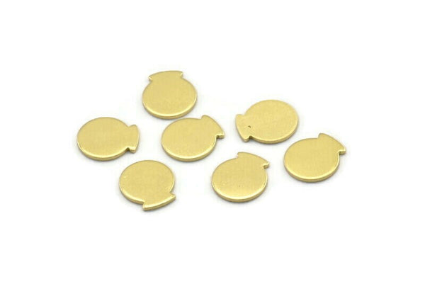Brass Round Tag, 50 Raw Brass Round Stamping Blanks, Findings (10x9x0.80mm) M01594