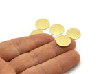 Brass Round Tag, 24 Raw Brass Round Stamping Blanks, Findings (14x0.80mm) M01590