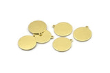 Brass Cabochon Tag, 24 Raw Brass Round Charms With 1 Loop, Stamping Tags (16x14x0.80mm) M01591