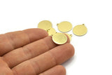 Brass Cabochon Tag, 24 Raw Brass Round Charms With 1 Loop, Stamping Tags (16x14x0.80mm) M01591
