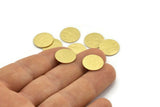 Brass Round Tag, 24 Textured Raw Brass Round Stamping Blanks, Findings (14x0.80mm) M01583