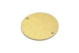 Brass Round Charm, 4 Textured Raw Brass Stamping Blanks With 2 Holes, Stamping Tags (30x0.80mm) M01582