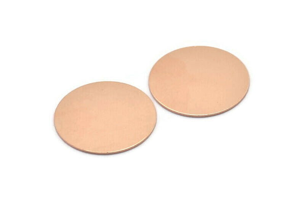 Copper Round Blank, 4 Raw Copper Stamping Blanks, Stamping Tags (30x0.80mm) M01598