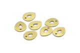 Brass Drop Charm, 12 Textured Raw Brass Drop Charms With 1 Hole, Stamping Blanks (12x0.70mm) M01595