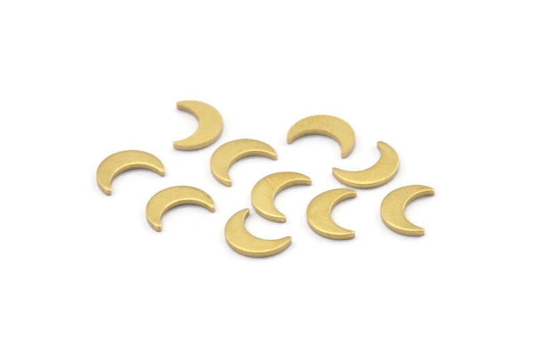 Brass Moon Blank, 250 Raw Brass, Crescent Moon, Brass Blanks, Tiny Brass Moon (8x5x0.80mm) M01822