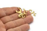 Brass Moon Blank, 250 Raw Brass, Crescent Moon, Brass Blanks, Tiny Brass Moon (8x5x0.80mm) M01822