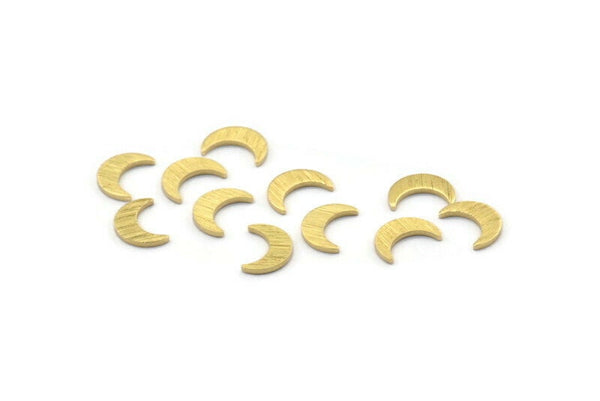 Brass Moon Blank, 250 Raw Brass, Textured Crescent Moon, Brass Blanks, Tiny Brass Moon (8x5x0.80mm) M01823