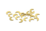 Brass Moon Blank, 250 Raw Brass, Textured Crescent Moon, Brass Blanks, Tiny Brass Moon (8x5x0.80mm) M01823