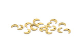 Brass Moon Charm, 250 Raw Brass, Textured Brass Crescent Moon, Brass Charm (8x5x0.80mm) M01819