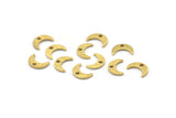 Brass Moon Charm, 250 Raw Brass, Textured Brass Crescent Moon, Brass Charm (8x5x0.80mm) M01819