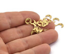 Brass Moon Charm, 250 Raw Brass, Textured Brass Crescent Moon, Brass Charm (8x5x0.80mm) M01819