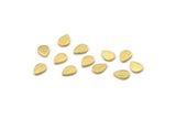Brass Drop Blank, 100 Textured Tiny Raw Brass Drop Blanks (5x3x0.80mm) M01589